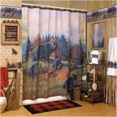 BLACK BEAR LODGE Shower Curtain & Accessories