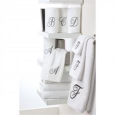 Monogrammed Towels White/Silver Script