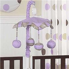 Mod Dots Purple Musical Crib Mobile