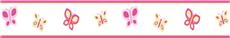 Butterfly Pink & Orange Prepasted Wall Border