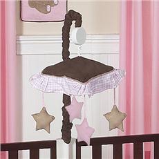 Teddy Bear Pink Musical Crib Mobile
