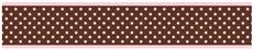 Pink Brown Toile Prepasted Wall Border