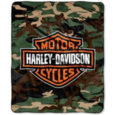 Harley Davidson® Camo Micro Raschel Throw Blanket