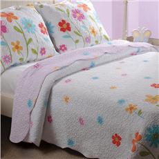 Growing Flowers Cotton Quilt/Sham Set