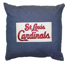 ST LOUIS CARDINALS 18" Denim Square Pillow