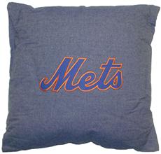 NEW YORK METS 18" Denim Square Pillow