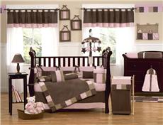 Soho Pink 9pc Crib Bedding Set