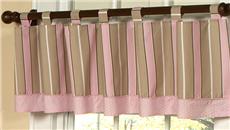 Pink & Brown Modern Polka Dots Valance