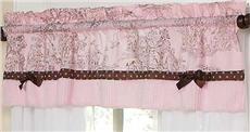 Pink & Brown Toile Valance