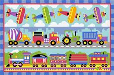 TRAINS, PLANES, TRUCKS Fun Rug