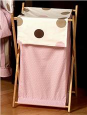 Pink & Brown Modern Polka Dots Hamper