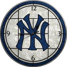 New York Yankees 12" Art Glass Clock