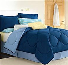 Dorm Room In A Box-XL Twin Size 10 PC Set Navy/Blue