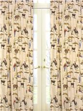 Wild West Cowboy Print Window Panels