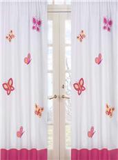 Butterfly Pink & Orange Window Panels