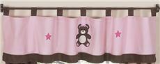 Teddy Bear Pink Window Valance
