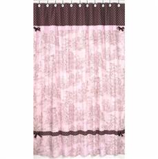 Pink Brown Toile Shower Curtain