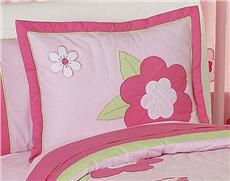 Flower Pink & Green Pillow Sham