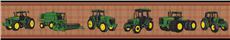 John Deere TRADITIONAL Tractor &amp; Plaid Wall Border