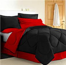 Dorm Room In A Box BLACK/RED-XL Twin Size 10pc Set