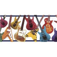 Guitar White/Navy Wall Border