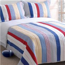 Prairie Stripe Cotton Quilt/Sham Set