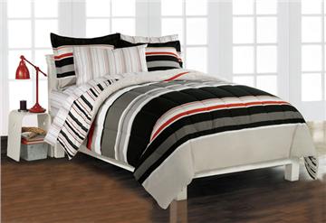 Newport Stripe GREY Bed In A Bag Sets