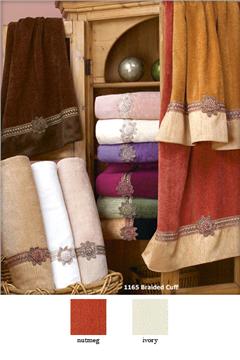 Braided Cuff Embellished Bath Towel Sets