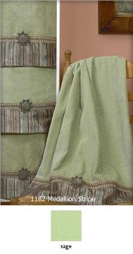 Medallion Stripe Embellished Bath Towel Sets
