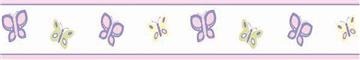 Butterfly Pink & Lavender Peel & Stick Wall Border