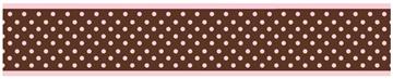 Pink Brown Toile Prepasted Wall Border