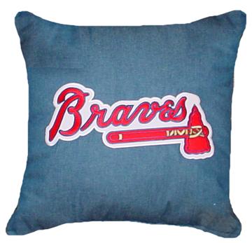 ATLANTA BRAVES Denim 18" Square Pillow