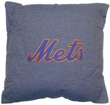 NEW YORK METS 18" Denim Square Pillow