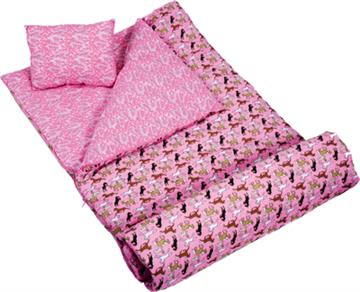 HORSES "PINK" Sleeping Bag for Girls