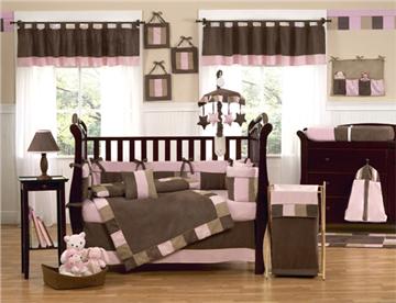 Soho Pink 9pc Crib Bedding Set