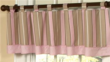 Pink & Brown Modern Polka Dots Valance
