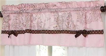 Pink & Brown Toile Valance