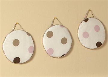 Pink & Brown Modern Polka Dots Wall Hangings