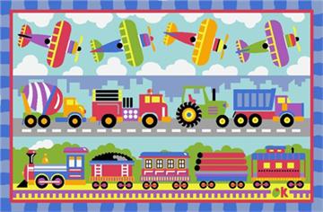 TRAINS, PLANES, TRUCKS Fun Rug