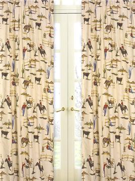 Wild West Cowboy Print Window Panels