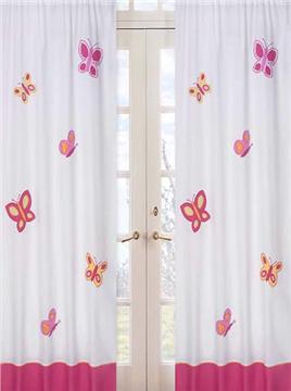 Butterfly Pink & Orange Window Panels