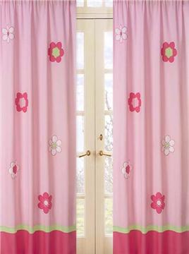 Flower Pink and Green Window Panels