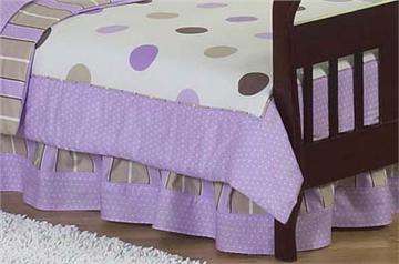 Mod Dots Purple Crib/Toddler Bedskirt