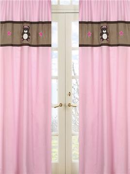 Teddy Bear Pink Window Panels