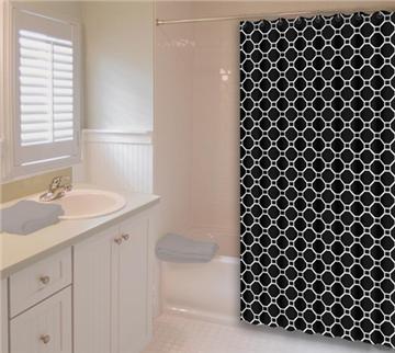 Geo BLACK Shower Curtain