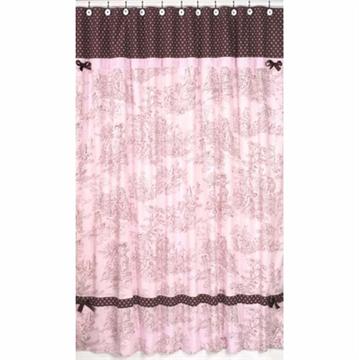 Pink Brown Toile Shower Curtain