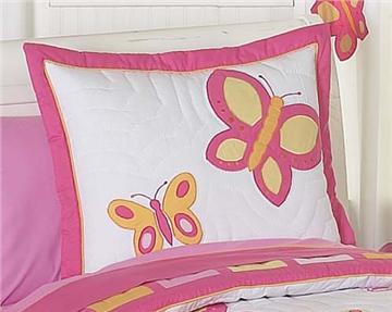 Butterfly Pink &amp; Orange Pillow Sham