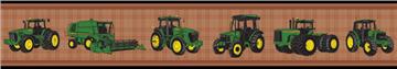 John Deere TRADITIONAL Tractor &amp; Plaid Wall Border