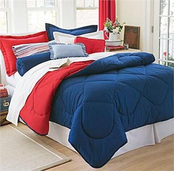 Dorm Room In A Box NAVY/RED-XL Twin Size 10pc Set