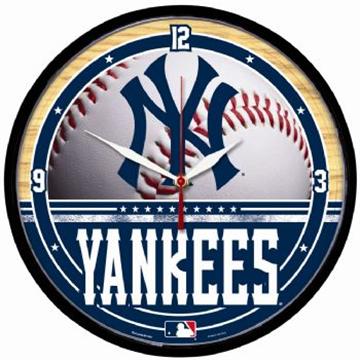 Yanks Baseball Clock  12.75" Rd